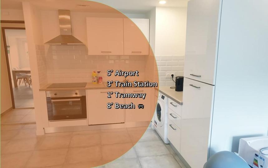 Big Flat Sea Vieuw 95 M2 5 Rooms Near Airport 5 Min Train 3 Min And Tram On Site, Beach 7 Min, 2 Showers And 2 Toilets , Neuf Grand Appartement 95 M2 5 Chambres Proche Aeroport 5 Min Train 3 Min Et Tramway Sur Place, Plage 7 Min 2 Douches Et 2 Wc Vue Nicea Zewnętrze zdjęcie